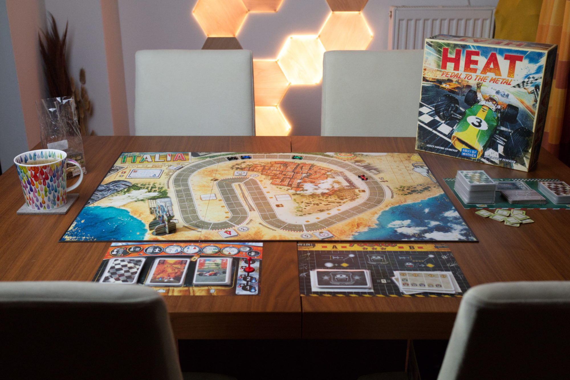 Heat: Pedal to the Metal board game table setup